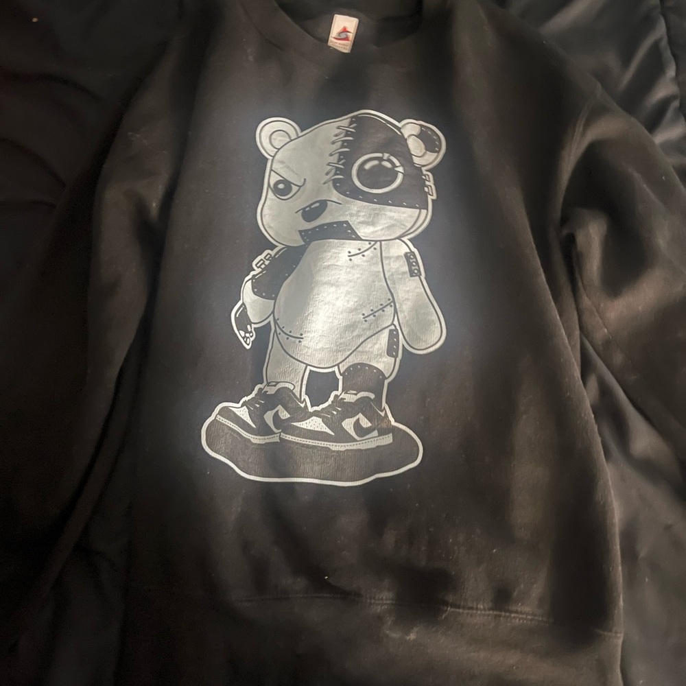 Black Graphic Bear Sweater
